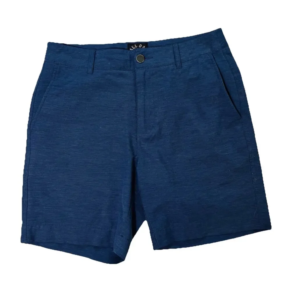 Faherty Men's All Day Blue Chino Logo Stretch Shorts 29 Coastal Preppy Classic